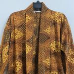 RF Textiles Gold Brown Kimono Blazer Open Cardigan Women's Size 0 Tribal Photo 5