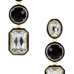 Retrofete Camille Gemstone Drop Earrings in Black Womens Dangle Crystals Photo 0