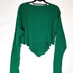 Pretty Little Thing Plus Bright Green Chunky Knit Long Sleeve Dip Hem Crop Top XXL Photo 6