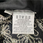 Papell Boutique  Evening Sz 1X Black Silk Beaded Short Sleeve Top Scallop Hem VTG Photo 10