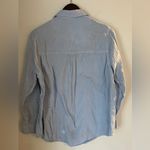 Elan  Women's Light Blue 100% Cotton Long Sleeve Button Down Shirt Size M Photo 1