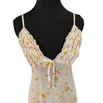 Ilusion Ruffle Bust 70s Floral Babydoll Slip‎ Night Dress Adjustable Straps Med Orange Photo 2
