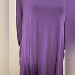 Zenana Outfitters Premium Swing Dress, Purple, 3/4 Sleeves, Pockets, Size Large Photo 2