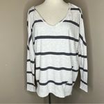 Free People We The Oversized Grey Upstate Striped Top Photo 3