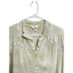 Love Shack Fancy Ronda Embroidered Long Sleeve Blouse Floral Green Tie Dye Size L Photo 4
