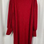 Eloquii Red Long Puff Sleeve Ribbed Shift Dress Sz.14/16 Photo 9
