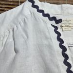 Trovata Birds of Paradis Bailey Long Sleeve White Blouse Top with Blue Ric Rac S Photo 6