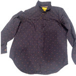 Anthropologie Maeve Dark Blue  Shirt with‎ Red Accents Photo 0