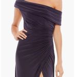 Mac Duggal Ieena For  Navy Blue Ruched One Shoulder Trumpet Gown Sz.2 NWT Photo 2