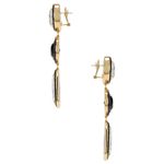 Retrofete Camille Gemstone Drop Earrings in Black Womens Dangle Crystals Photo 1