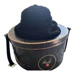 Vintage Y2K ribbed black velvet cloche hat (hat box not included) goth sallycore Photo 0