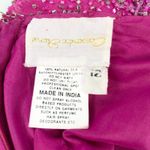 Cassandra Stone Silk Beaded Fringe Gown Size 12 Fuchsia Prom Evening HOCO FLAWED Pink Photo 13