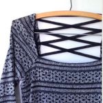 Free People Good Girl Gone Bad Gray Black Crossed
Back Bodycon Mini Dress Medium Photo 4