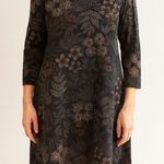 Gudrun Sjoden Floral Knit Black Dress Whimsigoth Size Large Moody Fall Florals Photo 0