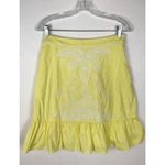 Anthropologie  Floreat Yellow Embroidered Skirt Photo 1