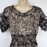 Cecico Vintage Y2K  Sheer Babydoll Top Womens S Black Pink Whimsigoth Romantic Photo 6