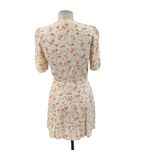 Reformation  Floral Print Button Front Mini Dress Cream Pink Size‎ 4 *Flawed Photo 9