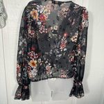 Nasty Gal  Black Floral Sheer Top Size 4 EUC Photo 5