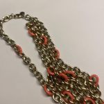 J.Crew Signed  Gold Tone Neon Orange Chain Link Costume Necklace 38 1/2 Inch Photo 9