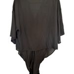 Revamped  black long sleeve tie front blouse size small Photo 3