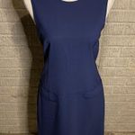 Theory  Wool Blend Blue Round Neckline KneeLength Sleeveless Shift‎ Dress Size 6 Photo 0