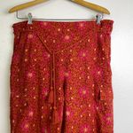 Sundance Pants Womens Larrge Vibrant Reef Floral Cargo Rope Tassle Boho Hippie Size L Photo 2
