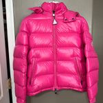 Moncler  Pink Maya Shiny Puffer Jacket Coat Hooded Unisex Photo 2