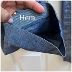 EXPRESS Chambray Front Pleated Super High Rise Ankle Tapered Pant Size Large Photo 6