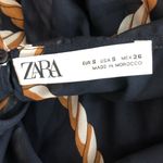 ZARA  size small Sheer nautical Rope Pattern top in Navy Photo 3