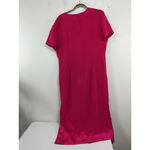 Womans Nancy Crystal Short Sleeve Maxi Dress 16 Pink Scoop Neck Lined Slit Photo 1