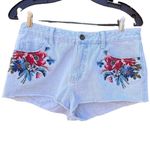 Element Denim size 28 100% cotton embroidered pockets shorts. Red Photo 1