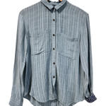 Anthropologie  Holding Horses Button Shirt Womens XS Gray Blue Magnolia Western Photo 0