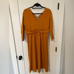 Jessica London  NWOT Size 14W Plus Knit‎ Surplice Midi Day Dress Ultra Orange Photo 3