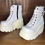 Demonia Shaker 52 Platform Boots White Vegan Leather gothic rave No size tag Photo 0