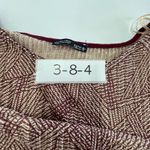 ZARA  Shirt Womens Small‎ Red Brown Geometric Pleat Textured Top Oversized Photo 3