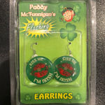 NWT "Kiss Me I'm Irish" Flashing Earrings Green Photo 0