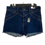EXPRESS Shortie Vintage Super High Rise Western Denim Jean Shorts 12 Cutoff Photo 0