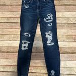 American Eagle  Outfitters Women's Dark Blue Distressed Skinny Jeans Photo 1