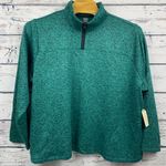 St John's Bay Quarter Zip Pullover‎ Sweater Cadium Green Black [Size4X] NWT Size 4X Photo 0