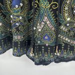 Anna Sui X Oneill Romper Boho Black Gauzy Embroidered Sequins Festival Size L Photo 7