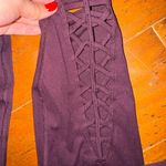 dark purple leggings with cut outs on calf Size M Photo 1