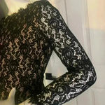 Eliza J  Dress Womens 4 Black Lace Overlay Knee Length Event Party Sheath #304 Photo 6