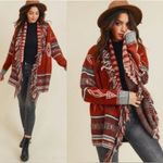 Doe & Rae  Rust Patterned Cardigan Photo 1