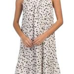 Terzo Millennio Italy Women’s Size L M Tan Brown Spots Linen Tiered Shift Dress Size L Photo 0