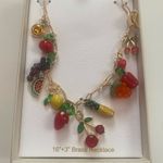 Persimmon viral trendy Gold and Red Fruit Charm Necklace Photo 0