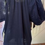 Tru Self .Dark Blue Blouse with Red Embroidery Photo 3