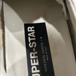 Golden Goose White Sneakers with Gold Star and Black Glitter Heel Tab Size 39 Photo 11