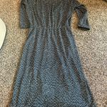 Lands' End Lands’ End Women’s Blue Geometric Print 3/4 Sleeve Midi Dress Size XXS/P Photo 4