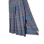 Kay Warner Skirt Womens Size 8 Grey Plaid Pleated Midi Wool Blend Vintage Chic Gray Photo 3