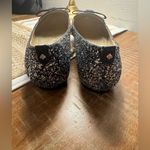 Kate Spade  Poppy Flats Black and Silver  Glitter Bow Photo 3